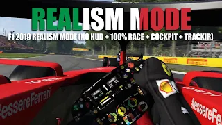 F1 2019 REALISM MODE (NO HUD + 100% RACE + COCKPIT + TRACKIR) @ Monza