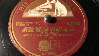 Artie Shaw - Special Delivery Stomp - 78 rpm - HMV B9146