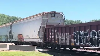 An WB manifest with CSX unit 3182 second out on the Kansas Sub Edwardsville Kansas