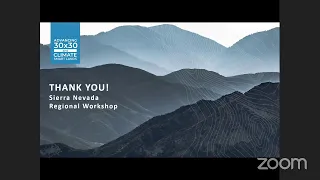 Nature-Based Solutions and 30x30 Virtual Regional Workshops - Sierra Nevada Region