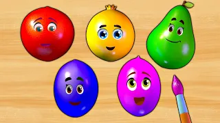 Learn Colors with Fruit Painting - Finger Family Nursery Rhymes
