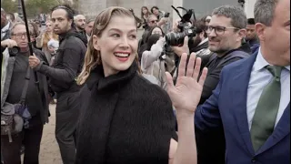 Rosamund Pike and Grace Van Patten arriving at the Dior Womenswear Fashion Show