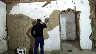 Как выравнять стены из глины в саманном доме