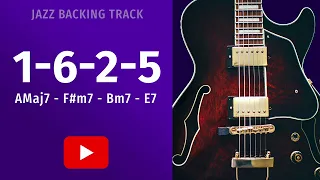 Jazz Guitar Backing Jam Track in A-Major | Smooth Latin Groove 1-6-2-5