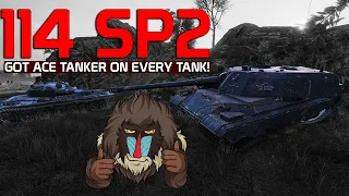 Got all the Ace Tanker badge! 114 SP2 | World of Tanks