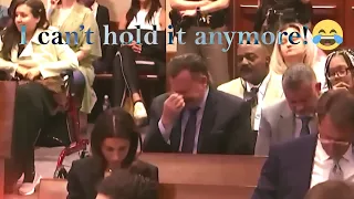 Man laughing HYSTERICALLY during Amber Heard Johnny Depp trial