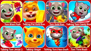 Talking Tom Blast Park, Talking Pet Gold Run, Tom Gold Run, Talking Tom Candy Run, Tom Jetski...