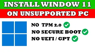 How to download and install windows 11 on unsupported PC without TPM 2 0 and secure boot Urdu/Hindi