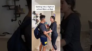 GETTING INTO IT AT SCHOOL!! *MOM VS. DAD* #shorts