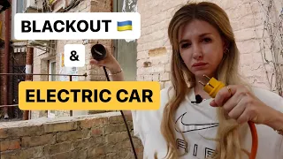 Kyiv Ukraine Without Electricity: Blackout with an Electric Car