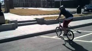 Bmx bunny hop up a two stair