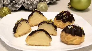 Всегда удачный результат.ПРОФИТРОЛИ С ЗАВАРНЫМ  КРЕМОМ/Profiteroles with custard