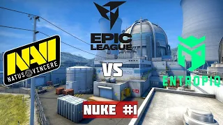 NAVI vs ENTROPIQ. Map-1 Nuke. EPIC CIS League Spring 2021