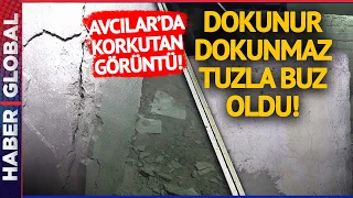 İstanbul Avcılar'da Korkutan Görüntü! Bina Tel Tel Dökülüyor! "Her Yer Patlamış"