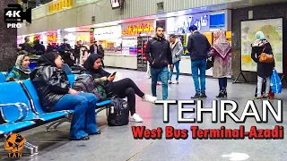 Tehran Walking On West Terminal the largest terminal Iran walk 4k