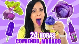 24 HORAS COMIENDO MORADO | RETO SandraCiresArt | All Day Eating Purple Food Challenge