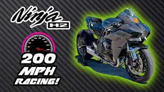 VIOLENT 300WHP H2 AND 500WHP TURBO ZX14R DOMINATE HALF MILE RACING! 200MPH+ RACING!