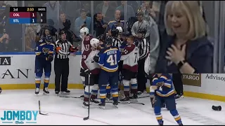 MacEachern hits Burakovsky after the whistle and a woman in the front row loves it, a breakdown