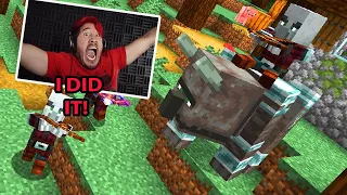 Gamers Reaction to Defeating a Raid in Minecraft