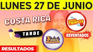 Sorteo Nuevos Tiempos y 3 Monazos Tarde del Lunes 27 de junio del 2022