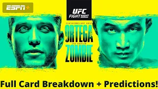 UFC FIGHT NIGHT ORTEGA VS. KOREAN ZOMBIE FULL CARD BREAKDOWN + PREDICTIONS!