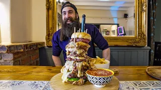 "YOU DON'T HAVE THE BELLY FOR IT" | SUN INN'S UNBEATEN BURGER TOWER CHALLENGE | BeardMeatsFood