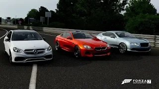 Forza 7 Drag race: BMW M6 vs Mercedes-Benz E63 AMG vs Bentley Continental GT Speed