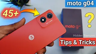 moto G04 45+ Amazing Features ⚡ Tips and Tricks | Android 14 - हिंदी।