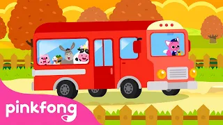 The Wheels on the Farm Bus Round and Round | Nursery Rhymes | Animal Songs | Pinkfong Songs