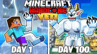 I Survived 100 DAYS as a YETI in HARDCORE Minecraft!