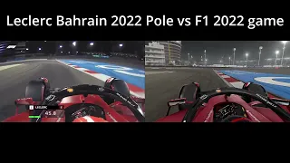 Сравнение F1 2022 с настоящей Формулой-1.  Круг поул позиции Леклера в Бахрейне 2022.