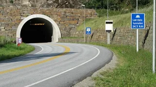 Самый длинный автомобильный тоннель в мире(Лердальский тоннель (норв. Lærdalstunnelen)) 60 fps