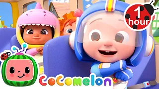 Wheels on the Bus Halloween | CoCoMelon | Nursery Rhymes & Cartoons for Kids | Moonbug