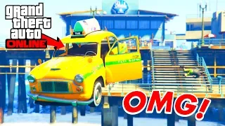 DRIVING PEOPLE INTO THE OCEAN AS A TAXI DRIVER - GTA 5 Online Funny Moments #1