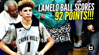 LaMelo Ball Scores 92 POINTS!!!! 41 In The 4th Quarter!! FULL Highlights! Chino Hills vs Los Osos!!