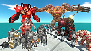 Mutant Primates Rescues Lava Golem Evolution and Fight  - Animal Revolt Battle Simulator