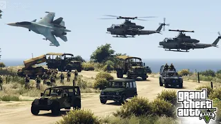 Russia vs Ukriane War | Ukraine Air Strikes to Destroy Russian Military Convoy - GTA 5