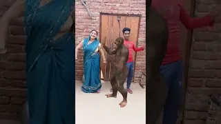 Monkey ke sath dance by you #shorts #trending #viral