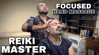 Asmr head massage, detailed hand massage 💈Neck crack, Back massage by Indian barber REIKI MASTER