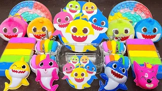 Baby SHARK Family Slime Mixing Makeup,Parts,Random Things Into Slime| Satisfying Slime Video ASMR