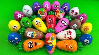 Finding Numberblocks with All CLAY in Eggs, Carrot,... Coloring! Satisfying ASMR Videos