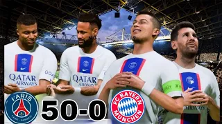 FIFA 23 - What happen if Ronaldo Messi neymar and mbappe All ⭐ play together - PSG 50-0 fc Bayern