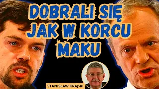 PARODIA DEMOKRACJI. "ZBUNTOWANY ROLNIK" MICHAŁ KOŁODZIEJCZAK STOI RAMIĘ W RAMIĘ Z DONALDEM TUSKIEM