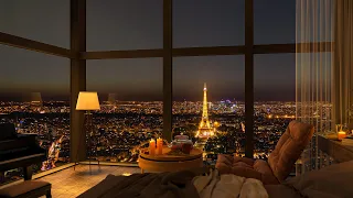 4K Cozy Bedroom in Paris with Relaxing Piano Jazz Music for Sleeping, Studying