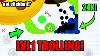 THE LVL1 REVENGE! Agar.io Mobile TROLLING COMEBACK!