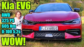 Kia EV6 GT-line 325 PS 605 Nm AWD 77,4 kWh - Preis Ausstattung Test Bericht Daten Review POV deutsch