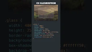 Glassmorphism (or ✨ glassy magic ✨) with pure #HTML and #CSS