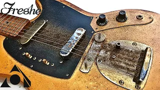 I cleaned a Japanese-made electric guitar that had a lot of oil stains.
