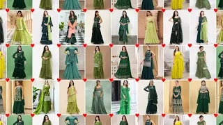 green Sharara dress | green color Sharara suit | trendy green colour party wear Sharara dress| dress