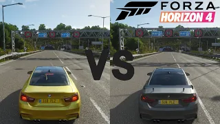 BMW M4  VS  BMW M4 GTS | Top speed battle | Forza Horizon 4